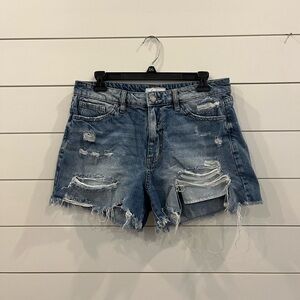KanCan Blue Distressed Jean Shorts High-Waisted